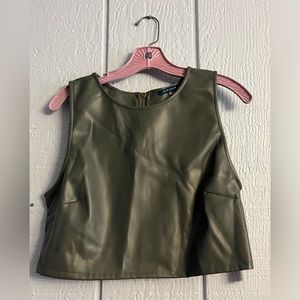 Kirious Faux Leather Crop Top